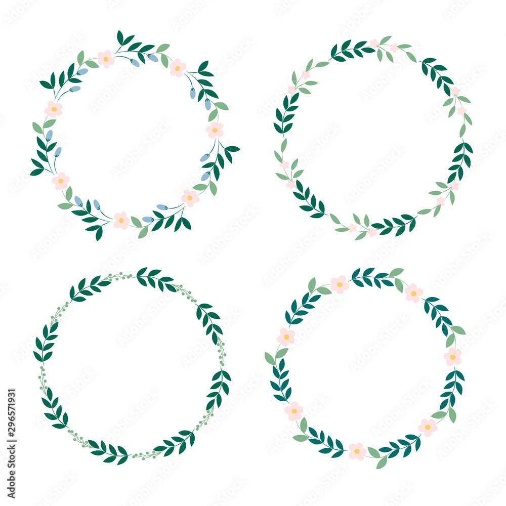 Set of four floral wreath Set of four floral wreath