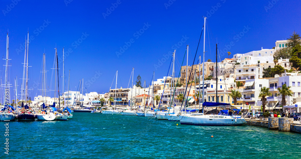Greek island - Naxos, marina near Chora. Cyclades