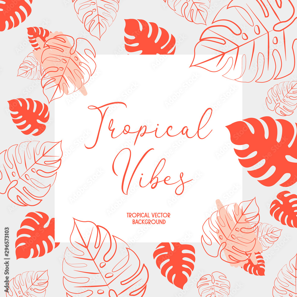 tropical vector background. Tropical frame
