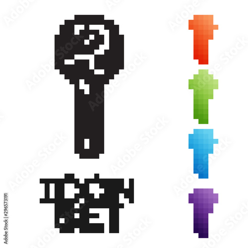 Black line Cryptocurrency key icon isolated on white background. Concept of cyber security or private key, digital key with technology interface. Set icons colorful. Vector Illustration