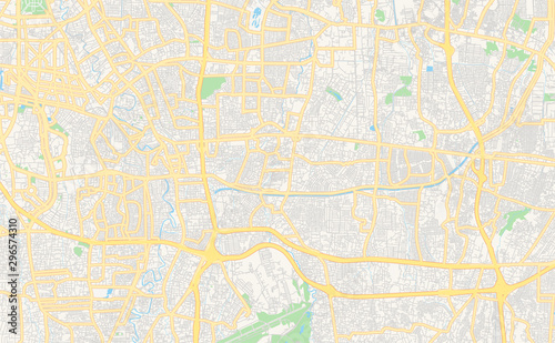 Printable street map of East Jakarta, Indonesia