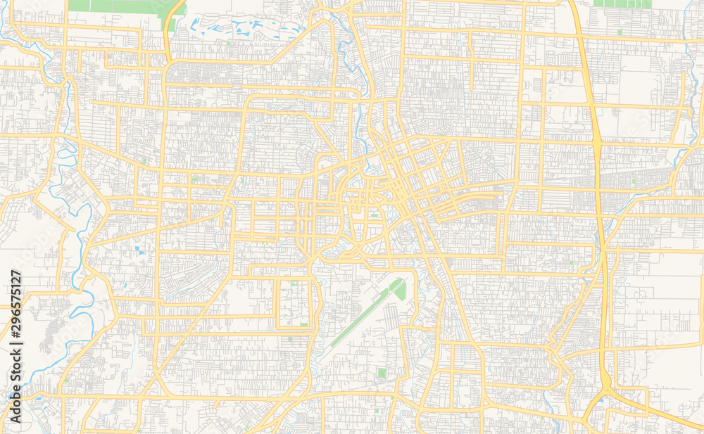 Printable street map of Medan, Indonesia