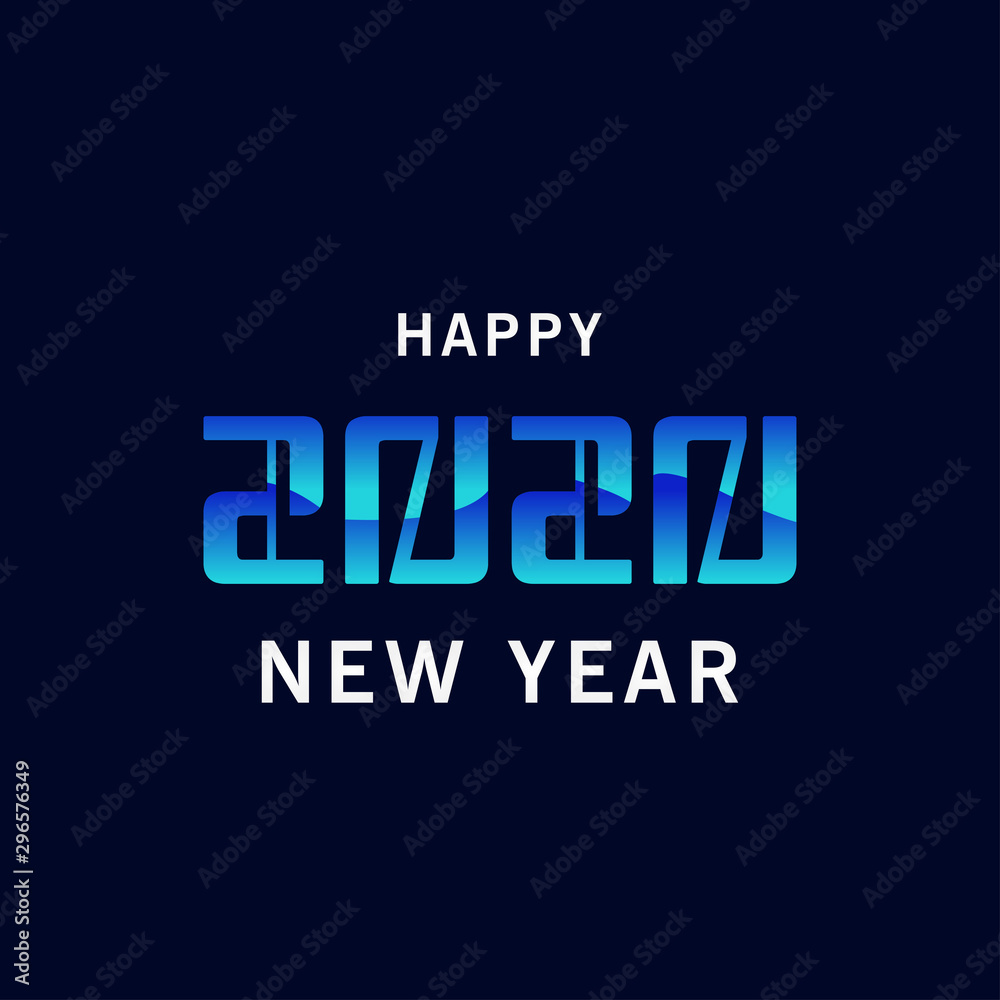 Happy New Year 2020 Vector Design Template