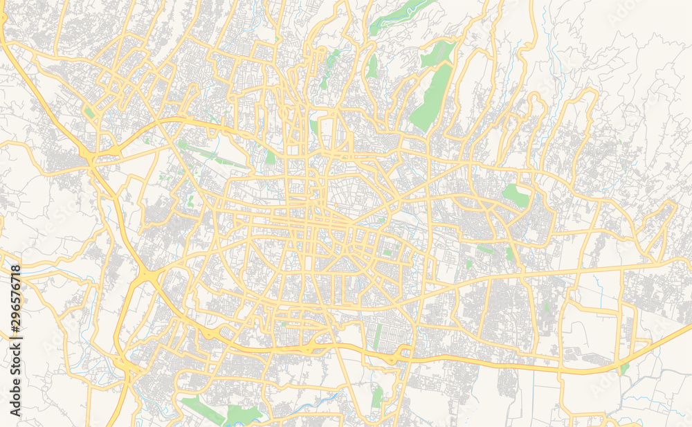 Printable street map of Bandung, Indonesia