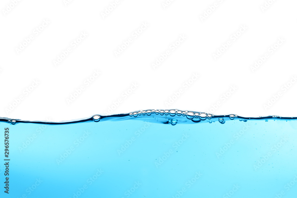 Closed up of beautiful splash and nice bubbles of pure water isolated on white background, use as wallpaper, natural concept Closed up of beautiful splash and nice bubbles of pure water isolated on white background, use as wallpaper, natural concept