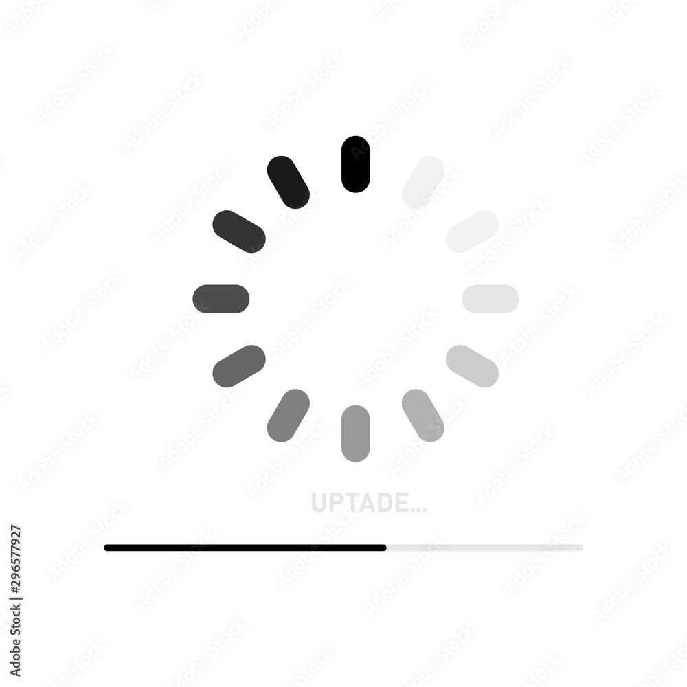 Loading sign icon in trendy flat style on white background. Gray icon template. Vector illustration. Loading sign icon in trendy flat style on white background. Gray icon template. Vector illustration.