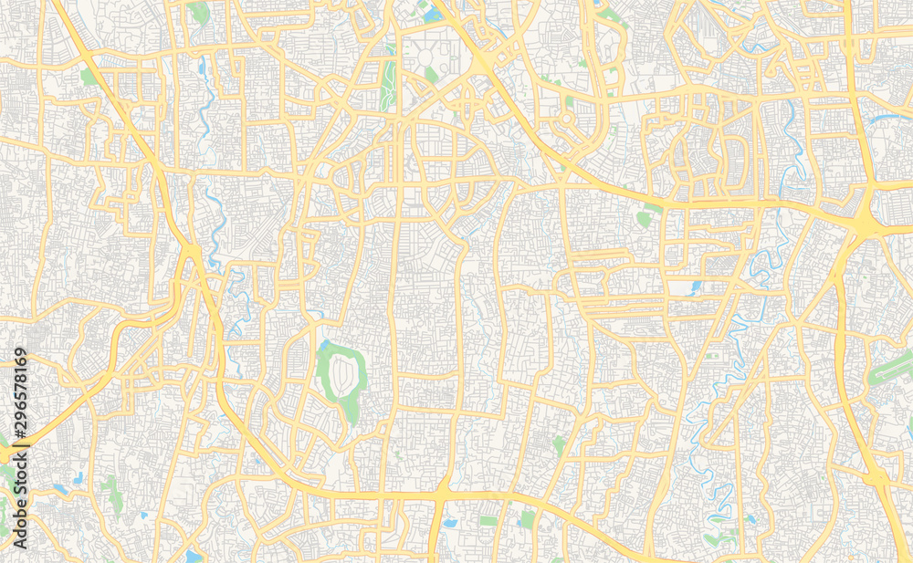 Printable street map of South Jakarta, Indonesia