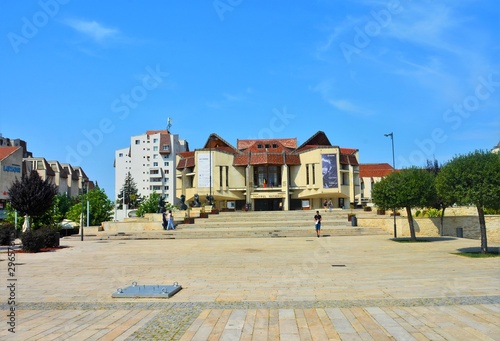 Bilde på lerret Theater square in Targu Mures city - Romania