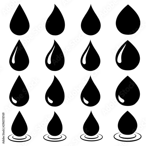 Drop set icon, logo isolated on white background