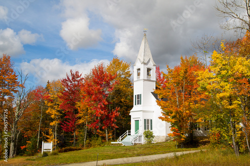 Church at autumn in New Hampshire
