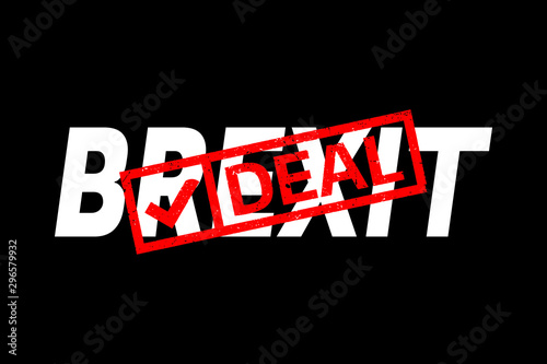 Deal Brexit, United Kingdom of Great Britain is leaving European Union with agreement. Vector illustration design