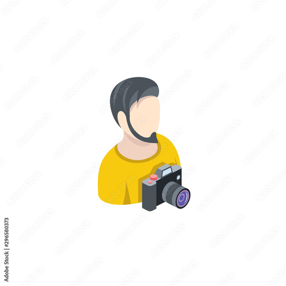Photographer Vector 3d isometric, color web icon, new flat style. Creative illustration design, idea for infographics.