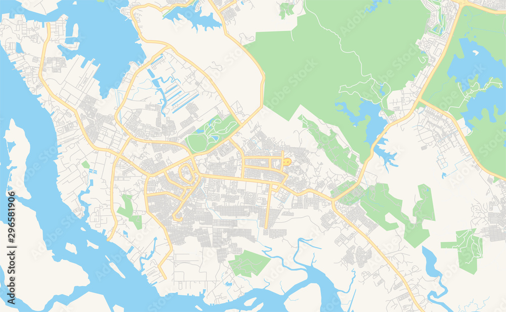 Printable street map of Batam, Indonesia