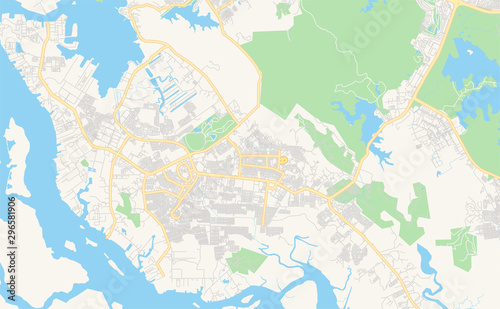 Fototapeta Naklejka Na Ścianę i Meble -  Printable street map of Batam, Indonesia