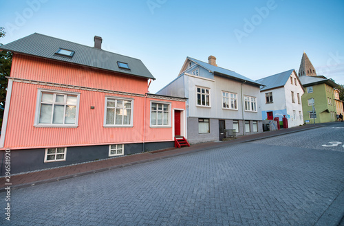 Fototapeta Naklejka Na Ścianę i Meble -  Beautiful colors of Reykjavik homes, Iceland