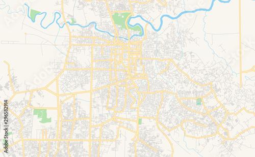 Printable street map of Pekanbaru, Indonesia