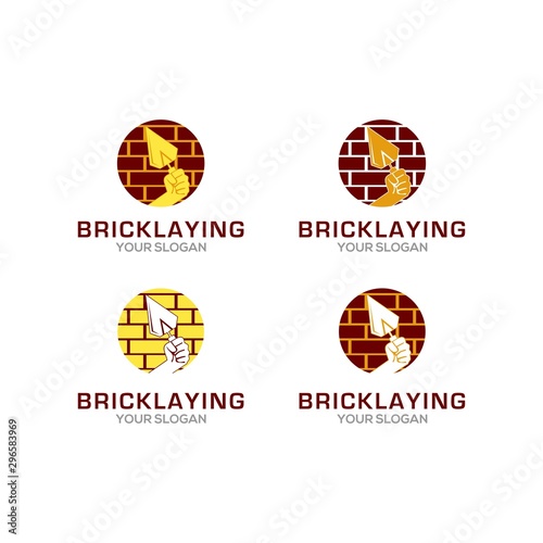 Bricklaying Construction Logo Design Vector