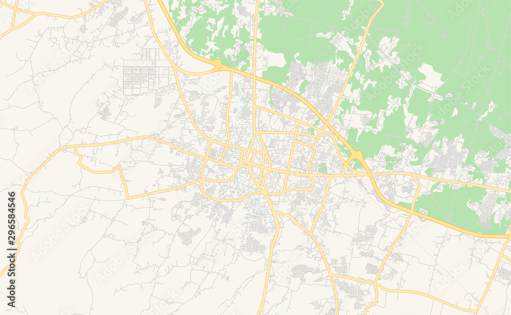 Printable street map of Serang, Indonesia