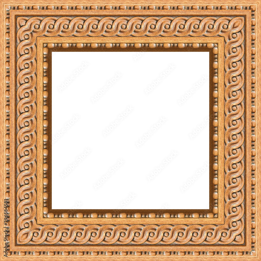 Old carved wooden frame with geometric and circular decorations shape - frame concept image Old carved wooden frame with geometric and circular decorations shape - frame concept image
