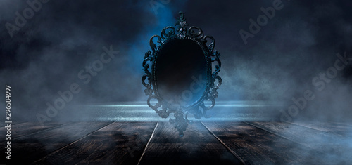 Dark night magic scene. Mag...