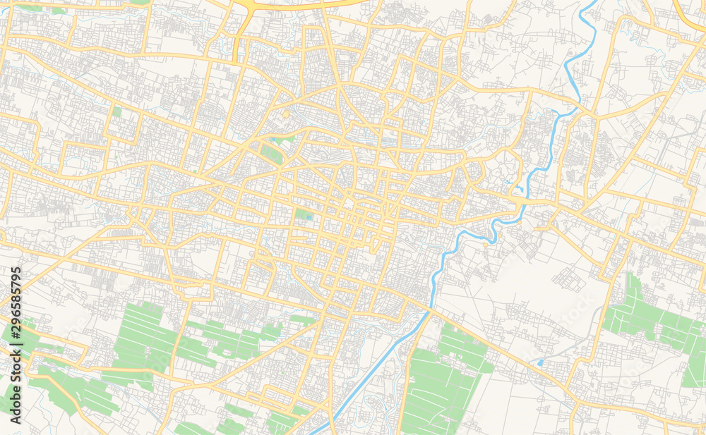 Printable street map of Surakarta, Indonesia