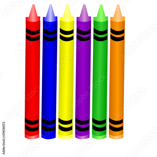 set of color crayons
