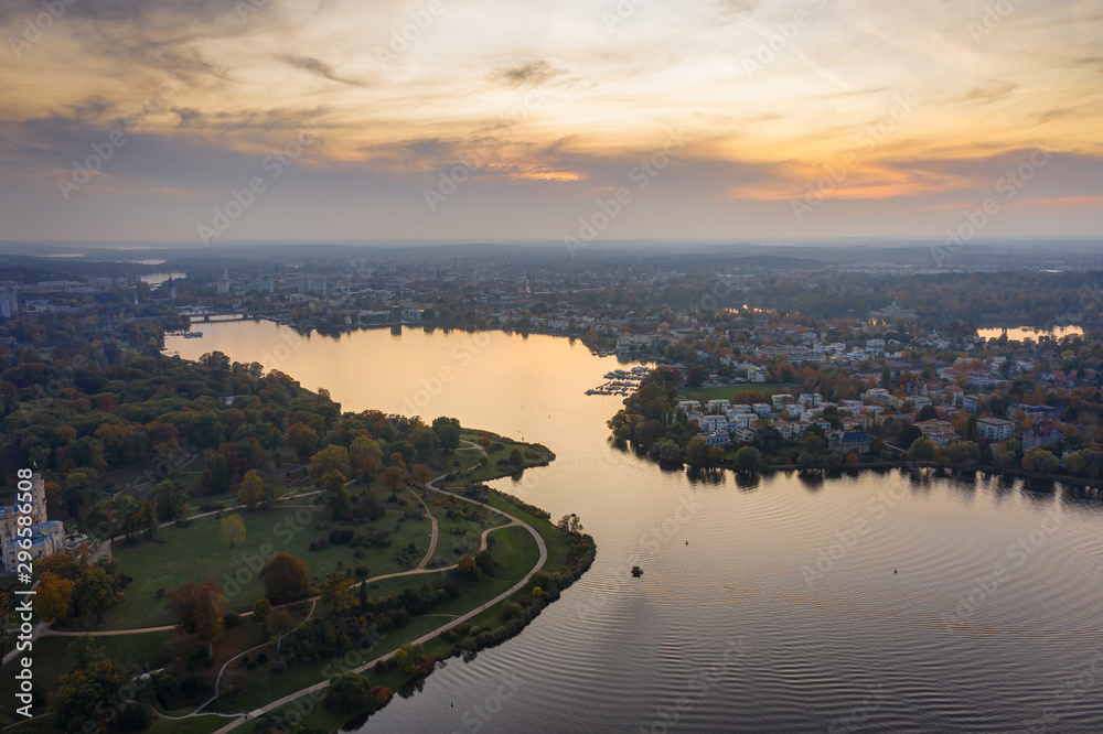 Potsdam, Deutschland. Glieniker Brücke bei Sonnenuntergang