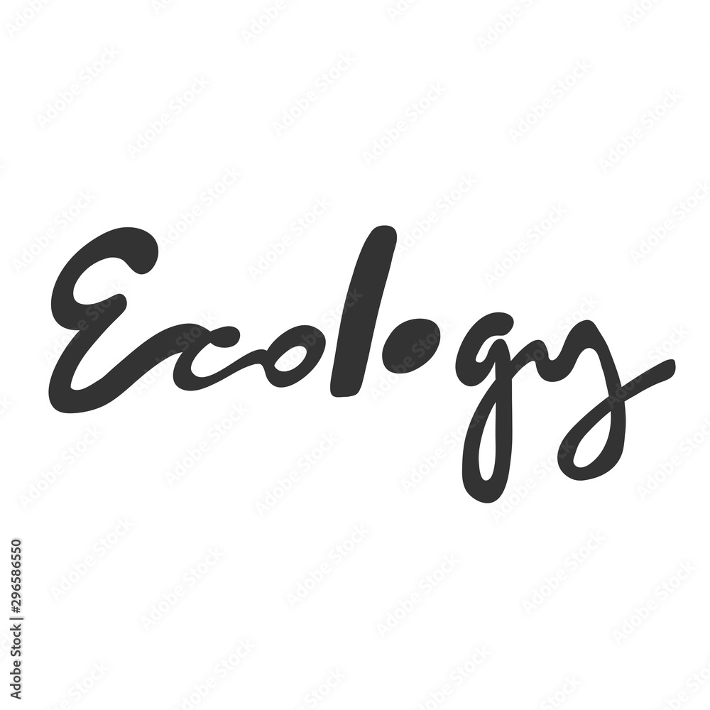 Ecology. Green eco bio sticker for social media content. Vector hand drawn illustration design. Ecology. Green eco bio sticker for social media content. Vector hand drawn illustration design.