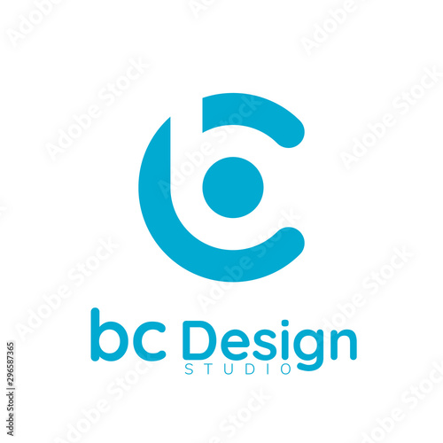 BC company group linked letter logo design. Stock vector illustration isolated on white background.