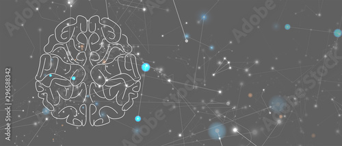 Quantum processing. Deep learning artificial intelligence. Future new technology  for business or science presentation