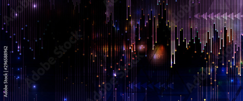 Quantum processing. Deep learning artificial intelligence. Future new technology  for business or science presentation