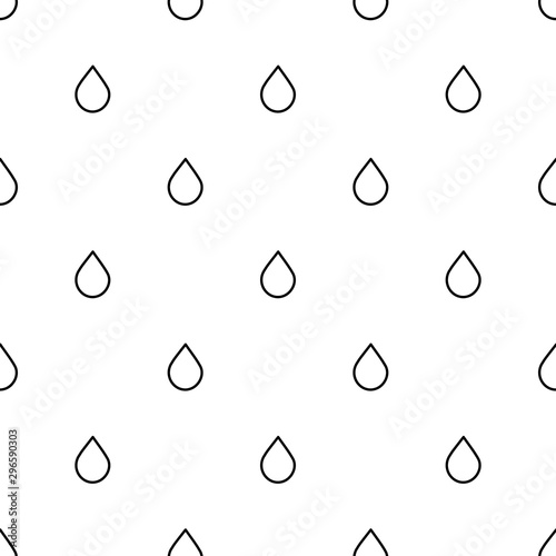 Cute black and white drop pattern with flat line drops. Sweet vector monochrome drop pattern. Seamless drop pattern for textile, wallpapers, wrapping paper, cards and web.