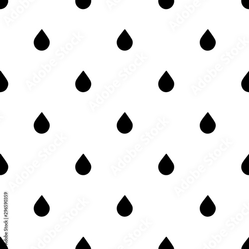 Cute black and white drop pattern with flat drops. Sweet vector monochrome drop pattern. Seamless drop pattern for textile, wallpapers, wrapping paper, cards and web.
