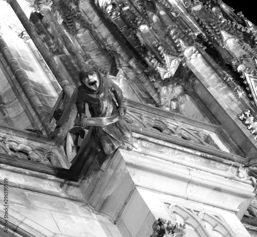 Gargoyle on the Saint Vitus Cathedral in Prague in Czech Republi photo