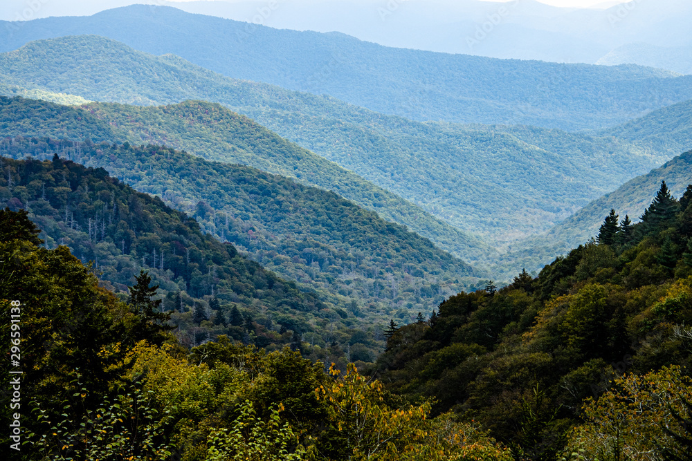 Fototapeta premium View Of The Mountains At The Smokey Mountains National Park