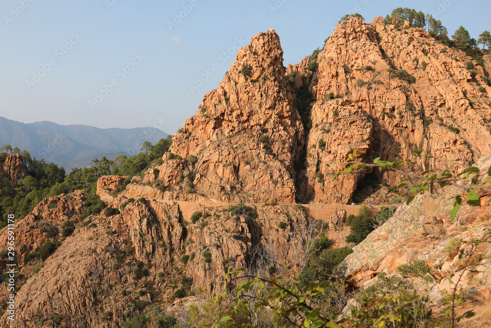 Red Rocks in Corsica Island called Calanches of Piana