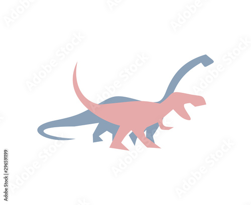 diplodocus and t-rex illustration
