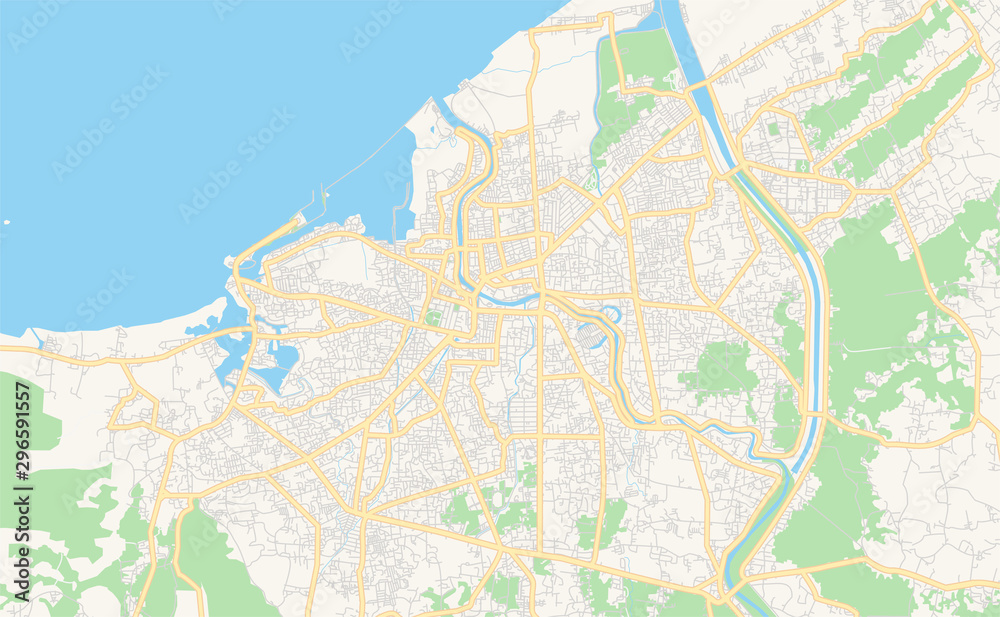 Printable street map of Banda Aceh, Indonesia