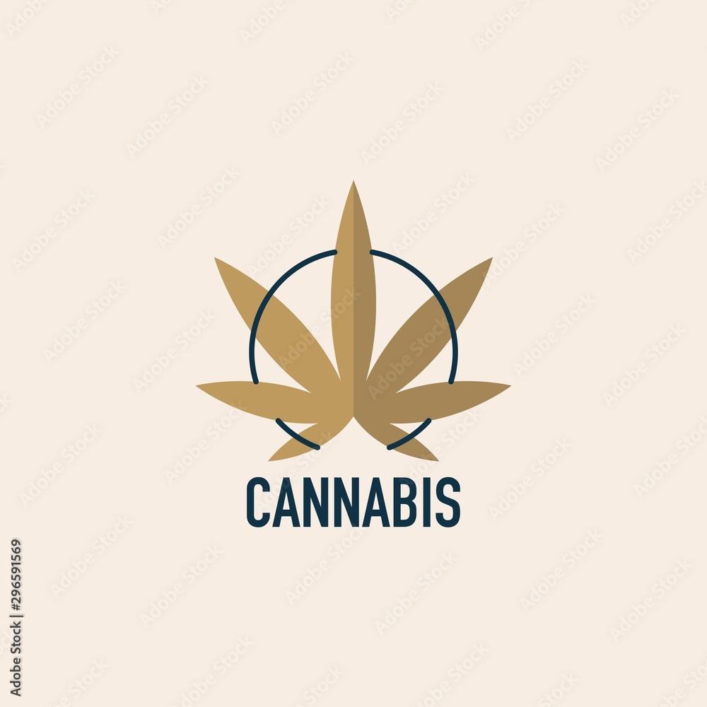 Simple Cannabis Creative Design Logo Concept.