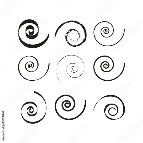 A set of spirals for your design. Simple vector illustration