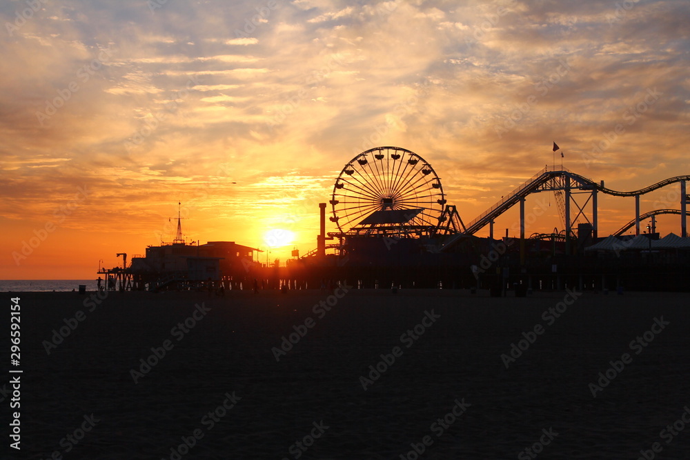 Obraz premium Sunset in Santa Monica