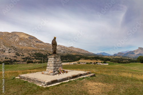 Le Devoluy, Hautes-Alpes, France - Statue in Col de Festre photo