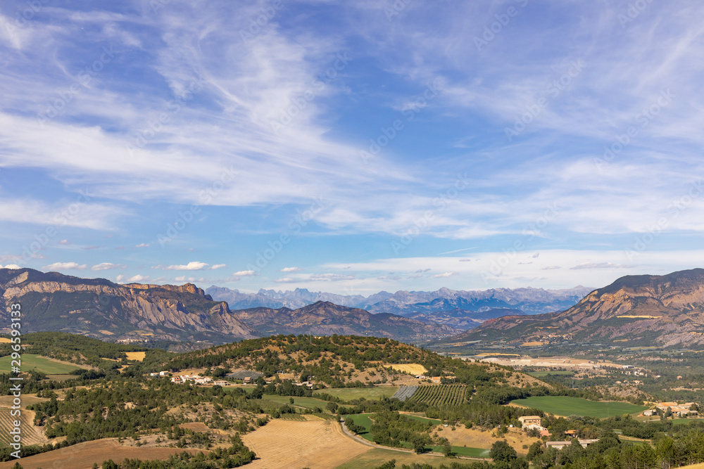 Upaix, Hautes-Alpes, France - View to the southern Alps from the village