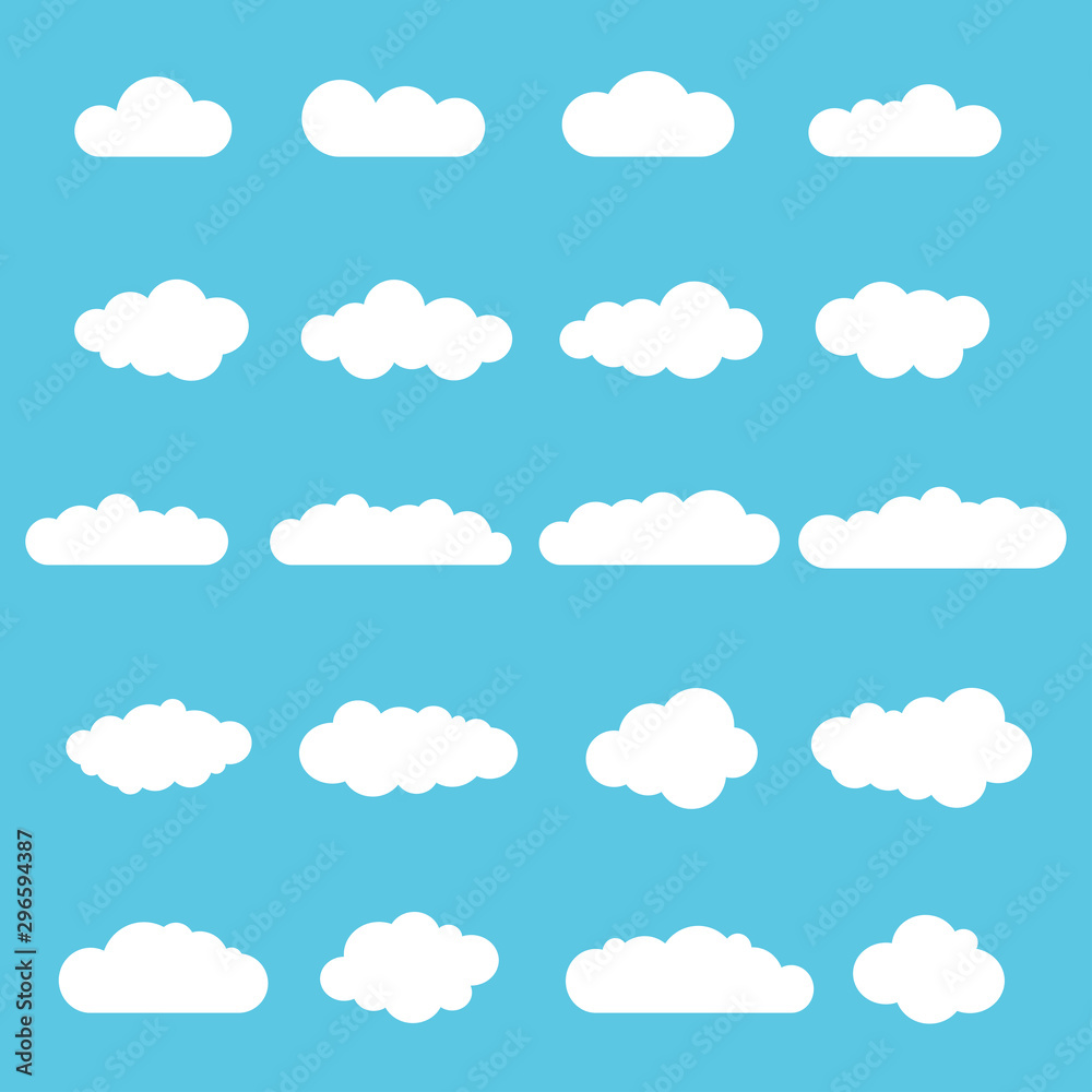 Vector cloud pattern on a blue background.