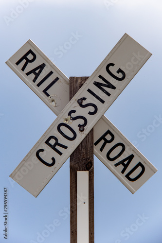 Rail road crossing sign in Montana