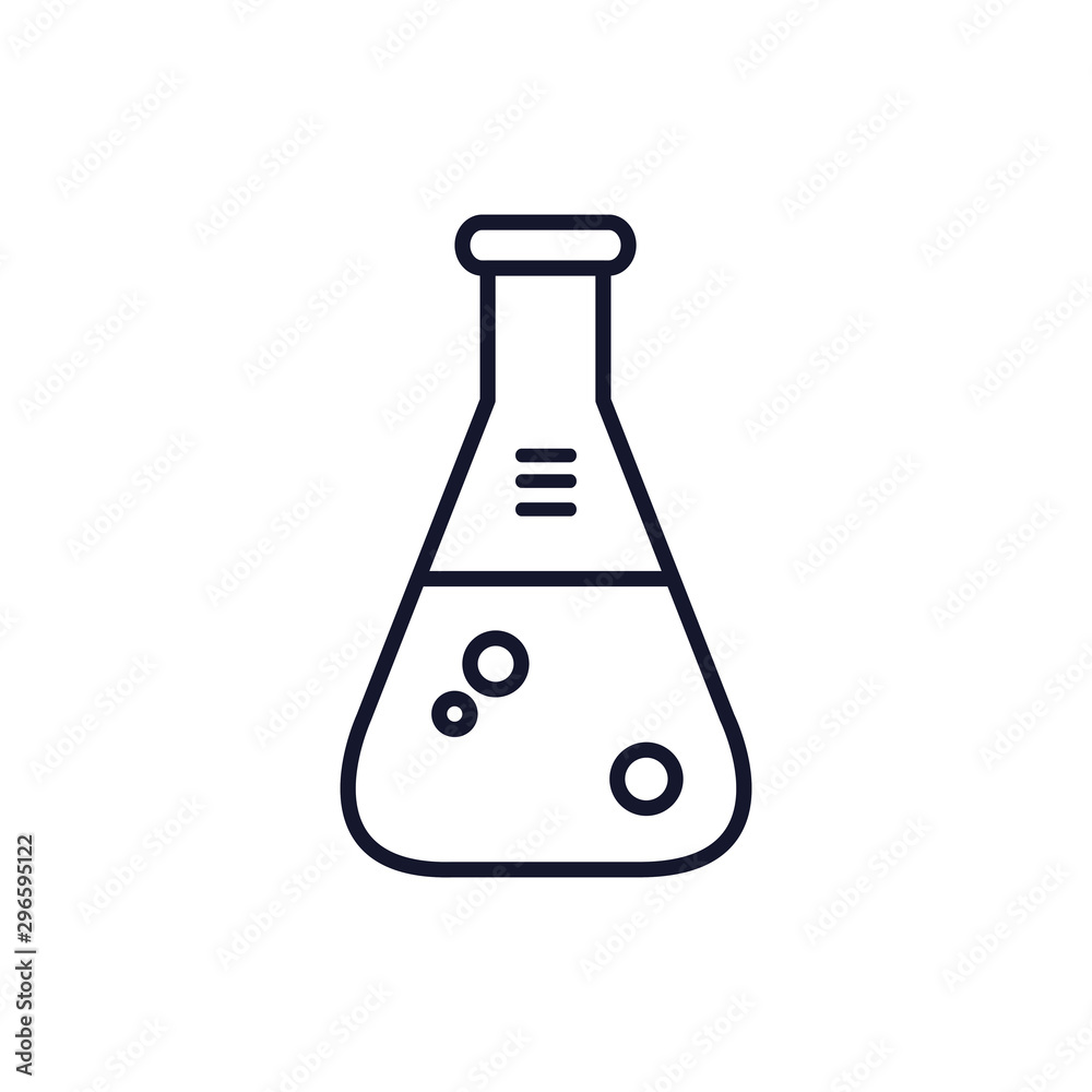 Isolated laboratory flask icon line vector design Isolated laboratory flask icon line vector design
