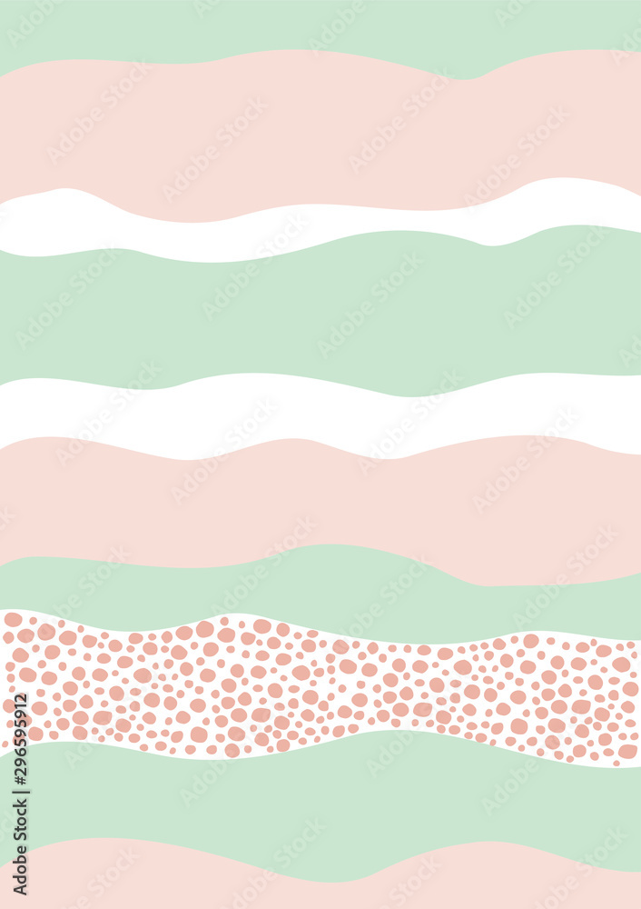 Abstract wave background in flat style for postcard poster, interior decoration, kids room. Vector illustration Abstract wave background in flat style for postcard poster, interior decoration, kids room. Vector illustration