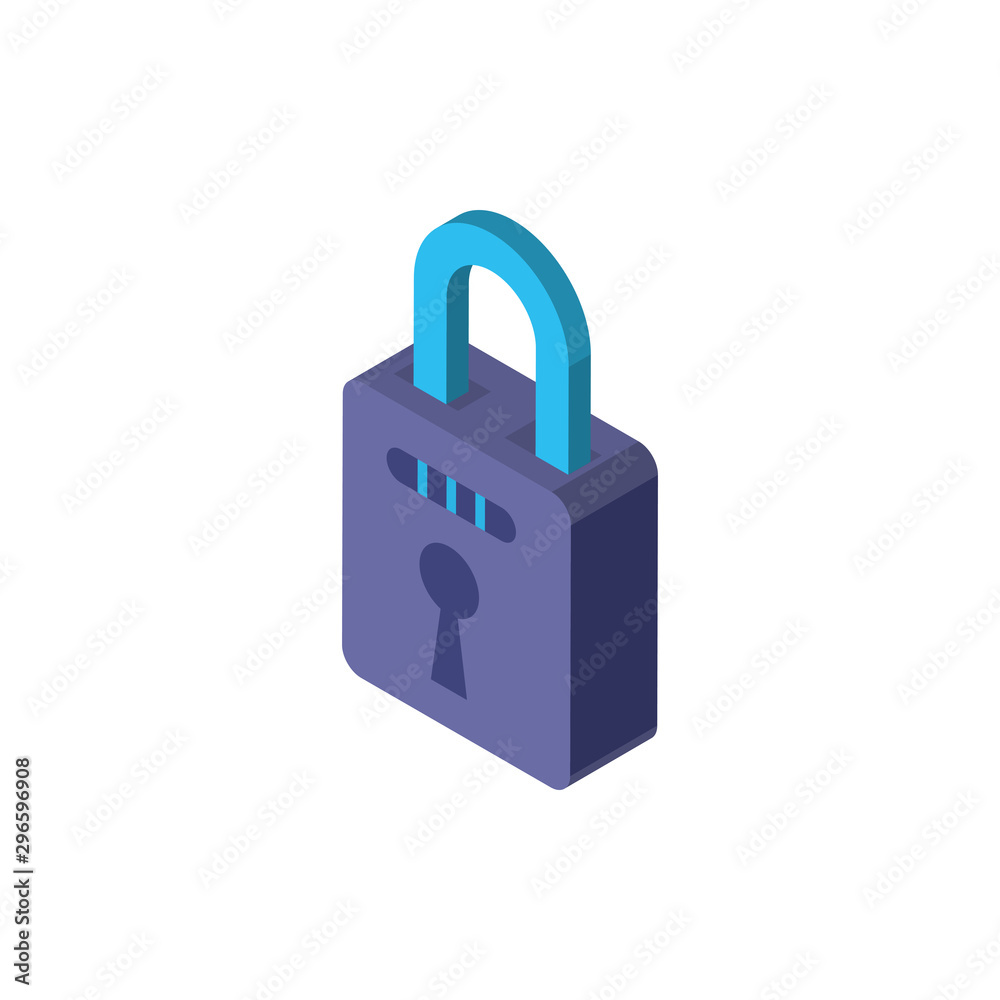 Digital padlock isometric icon vector design Digital padlock isometric icon vector design
