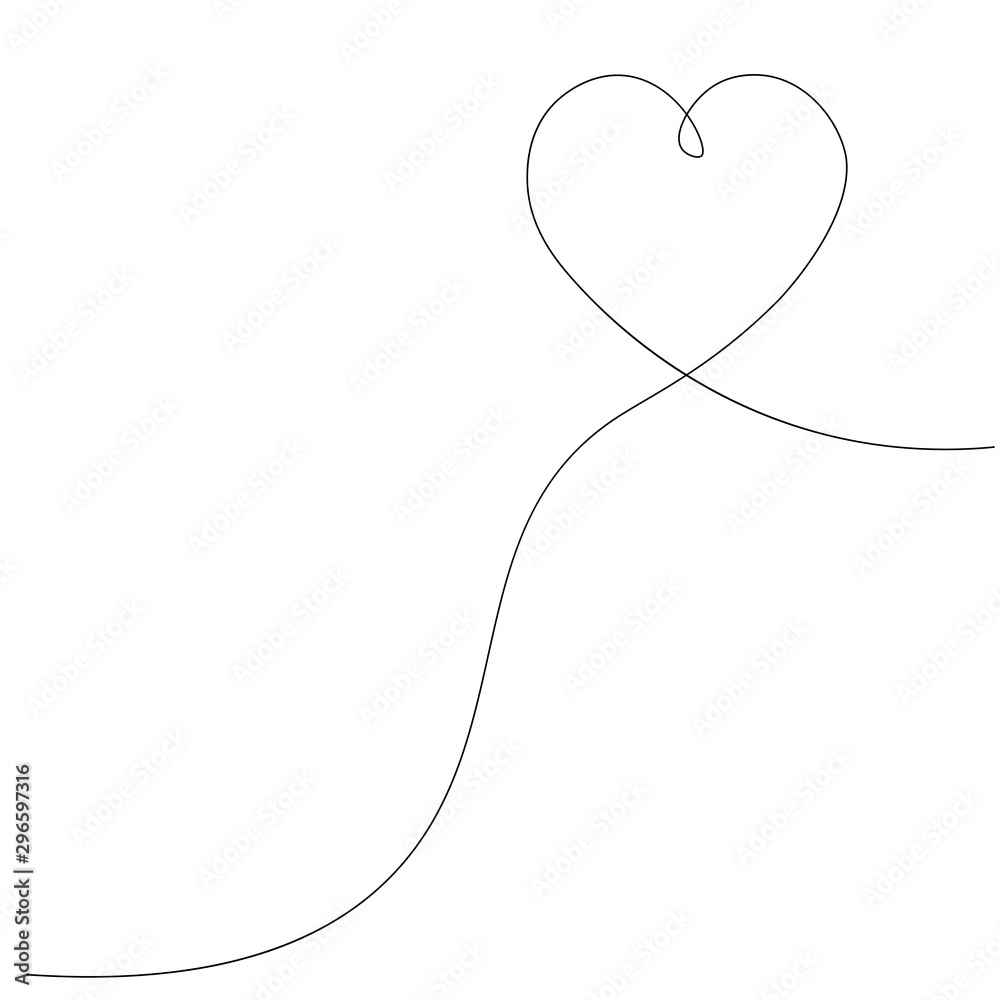 Hearts background one line draw vector illustration Hearts background one line draw vector illustration