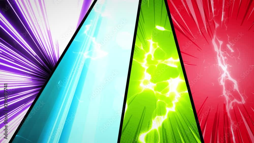 Vidéo Stock Comic Book Action Layout Background With Power Fx/ 4k ...